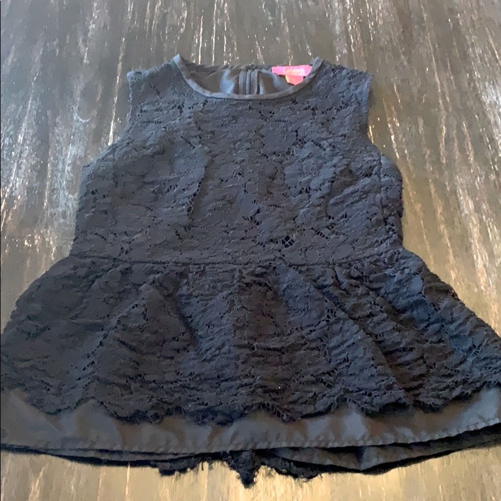 Black lace peplum top!